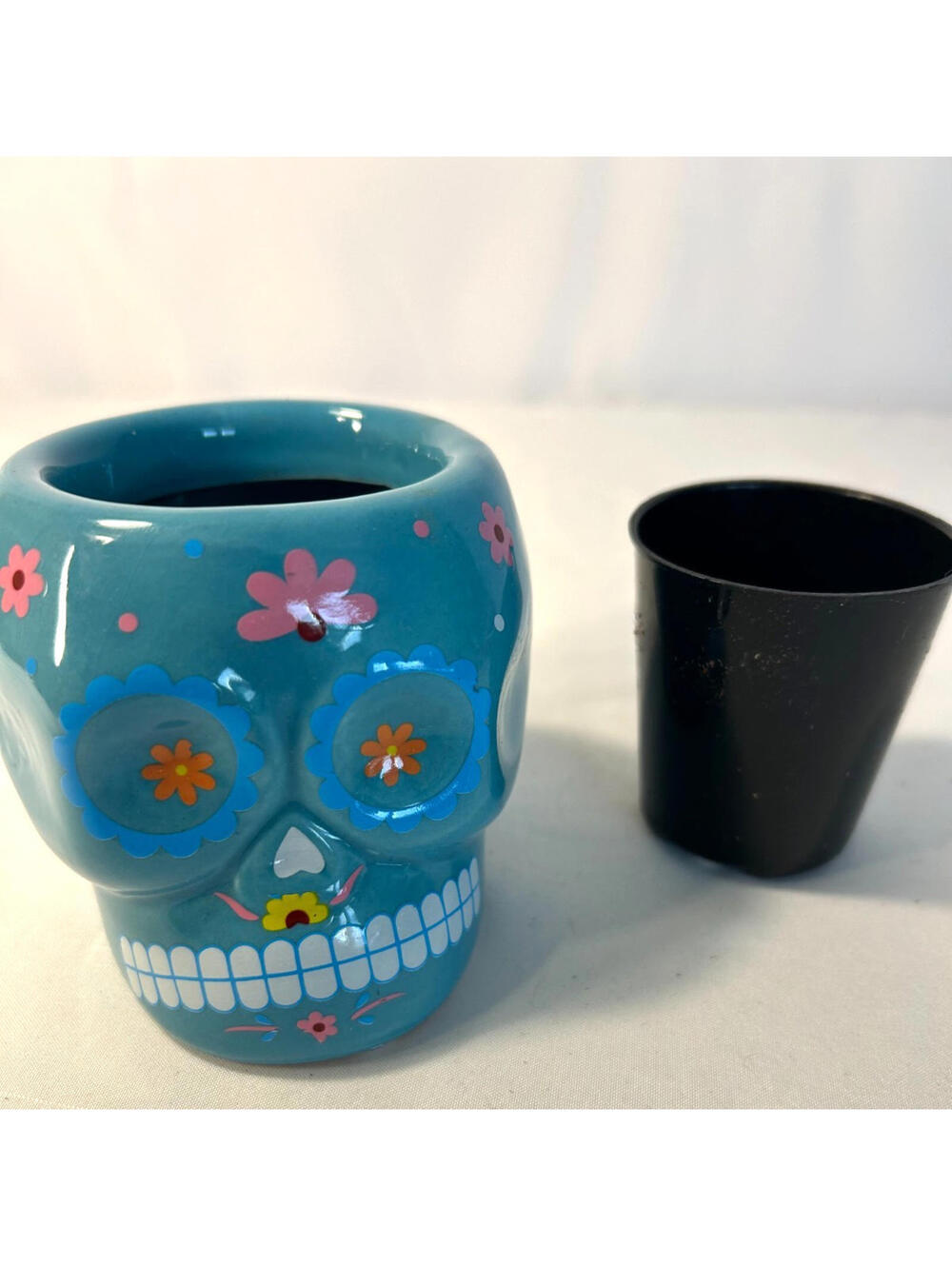Colorful Sugar Skull Tealight Holder Mini Planter Cinco de Mayo Halloween